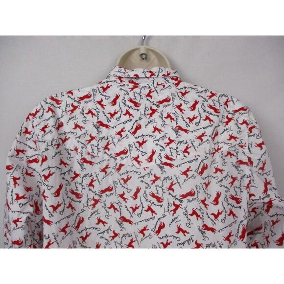 Vintage Five Star by Roper Top Womens Small Horse Print Retro Western Button Up - Picture 5 of 16
